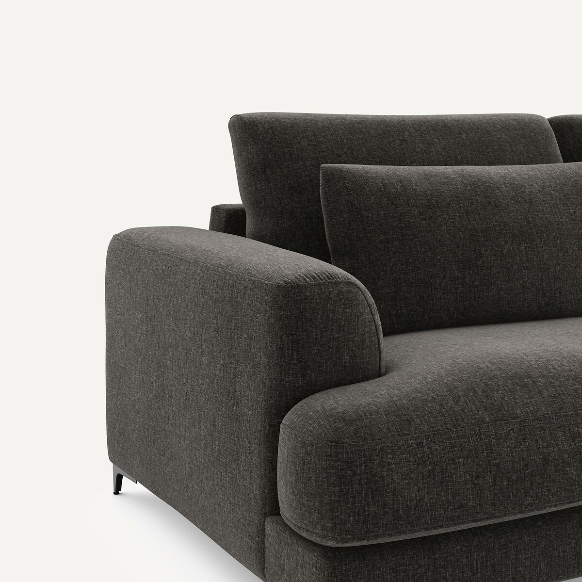 Canapé 3P convertible velours chenille, Marsile basalte, AM.PM