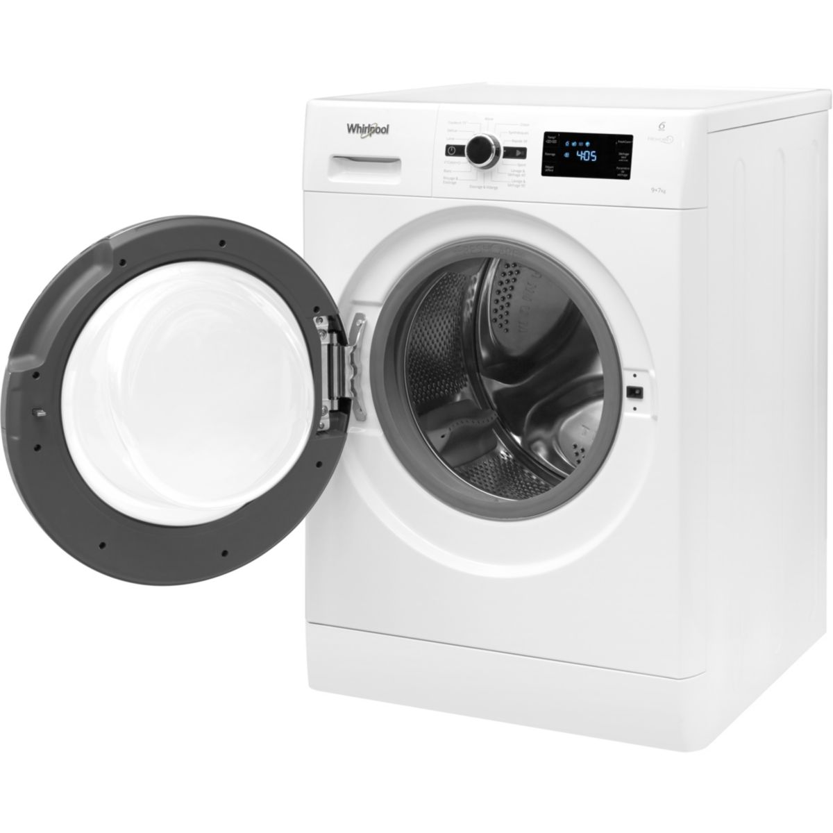 Lave linge séchant hublot FWDG97168BXFR couleur unique, WHIRLPOOL