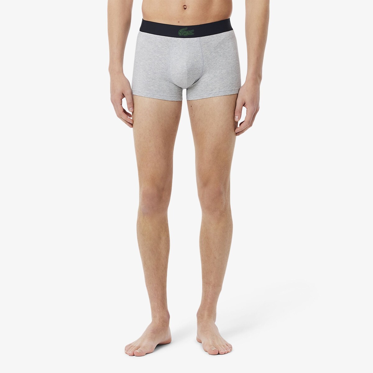 3er-Pack Boxershorts aus Baumwoll-Jersey marine + grau + marine, LACOSTE