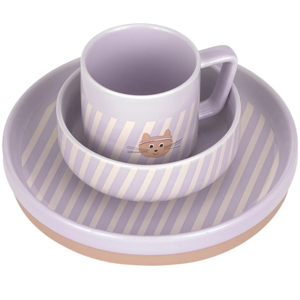 Coffret repas lilas, jaune, marron, LASSIG