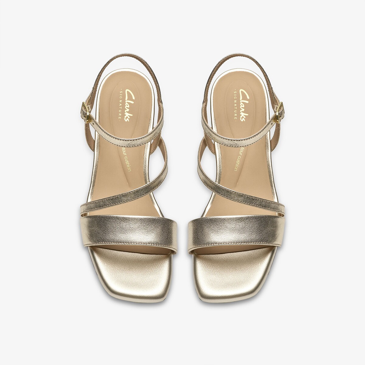 Sandali in pelle Serina35 Strap oro bianco, CLARKS