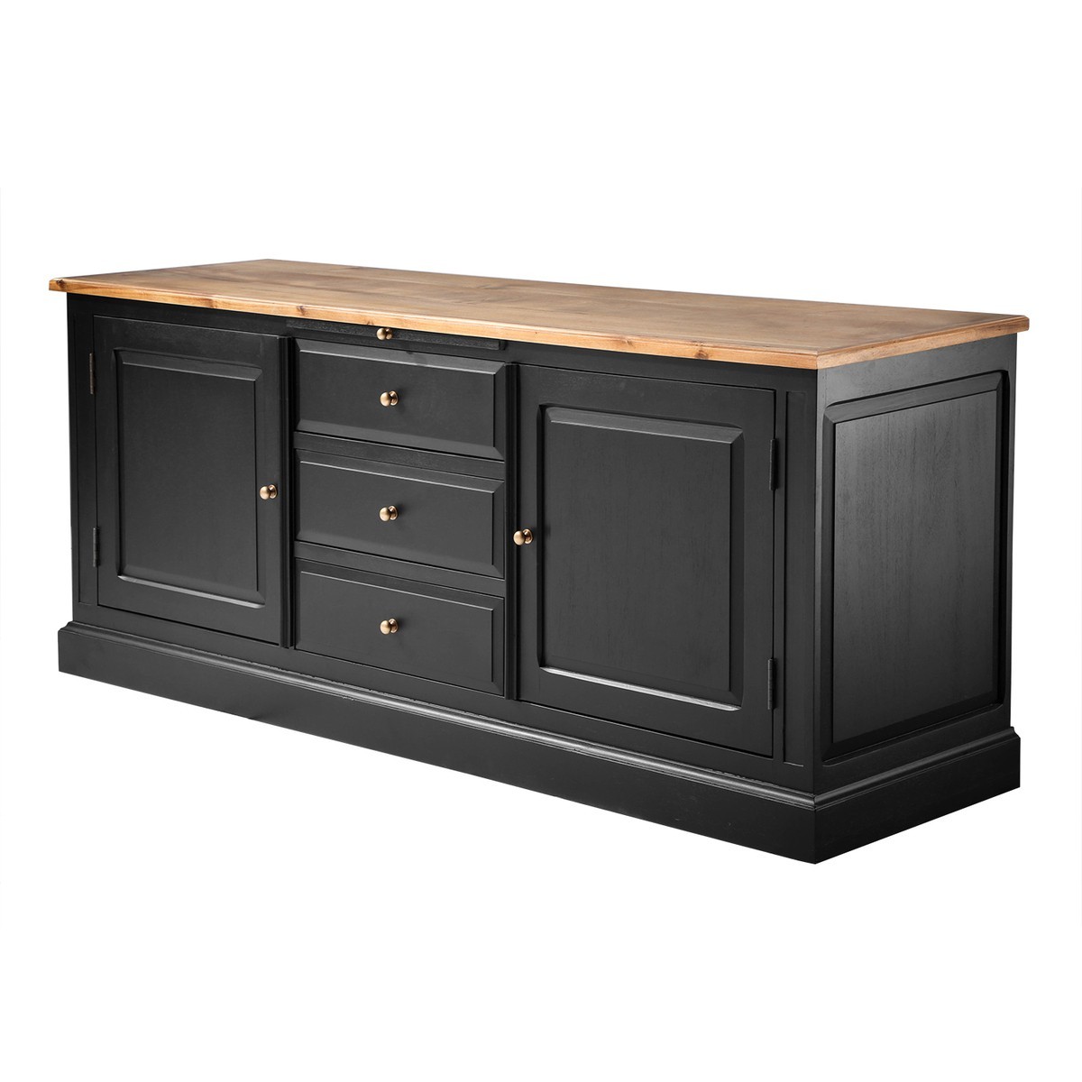 Buffet en acacia massif - FONTAINEBLEAU noir, SIGNATURE