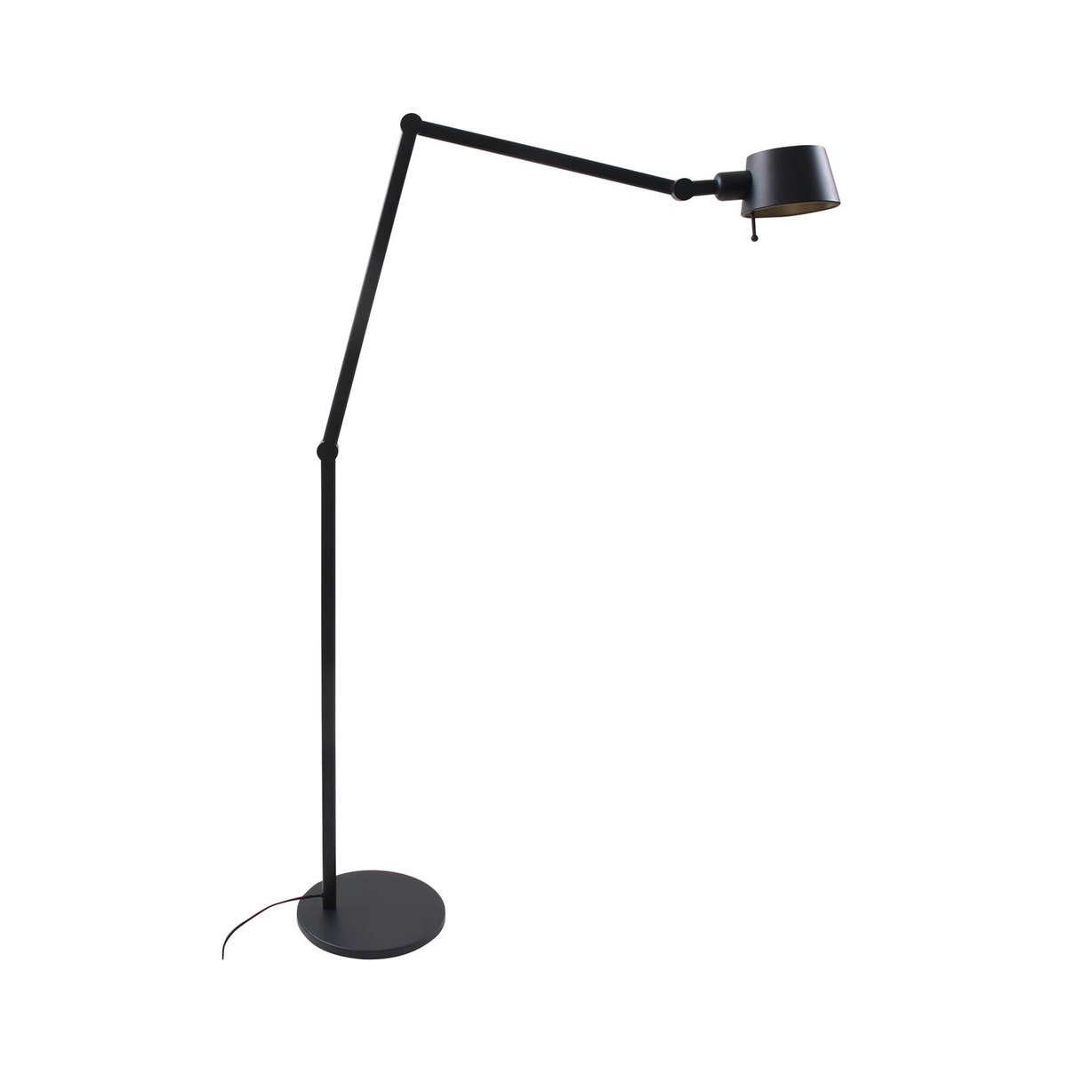 Lampadaire en métal moderne, Silka noir, or, LUCANDE