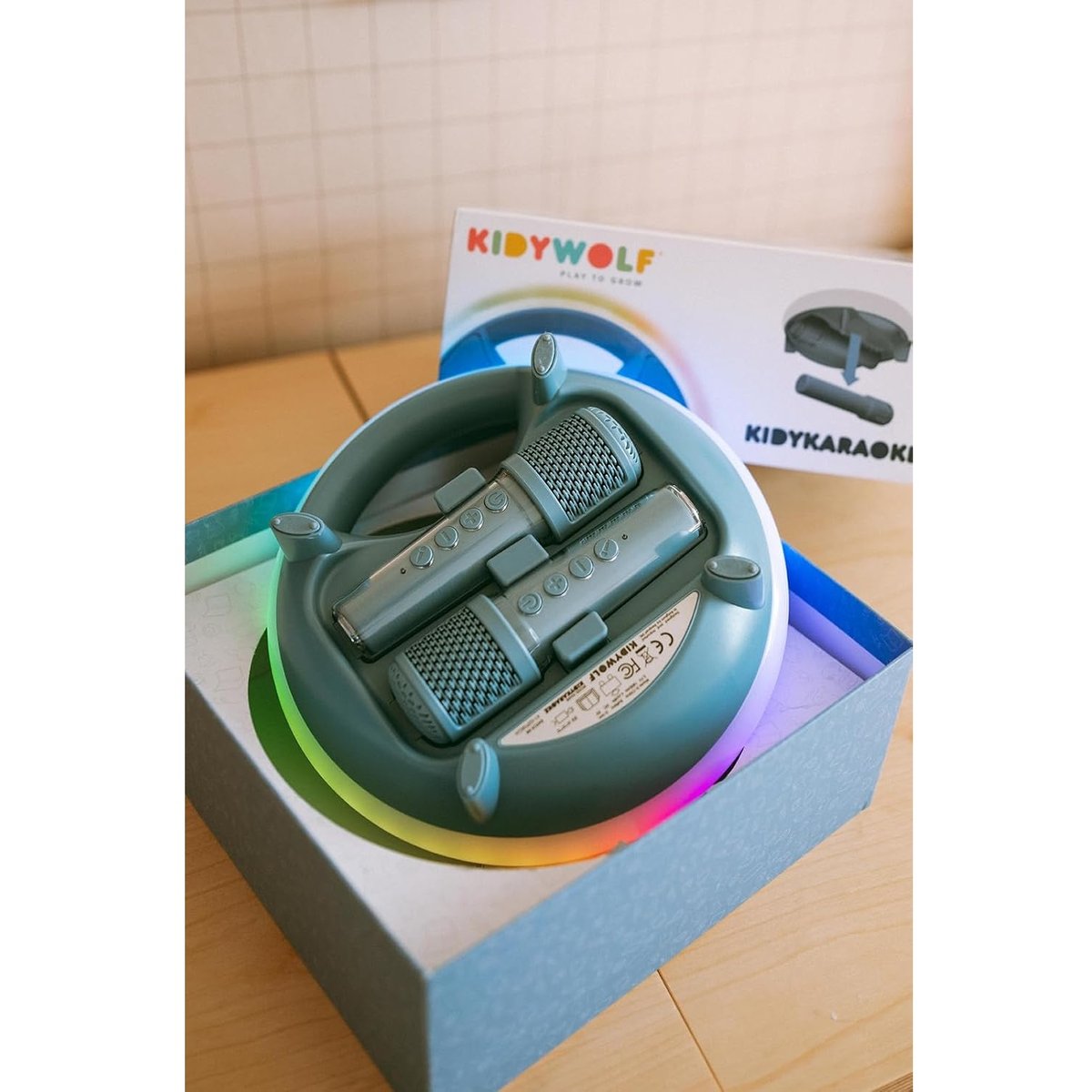 Kidykaraoké Enceinte karaoké bleu, KIDYWOLF