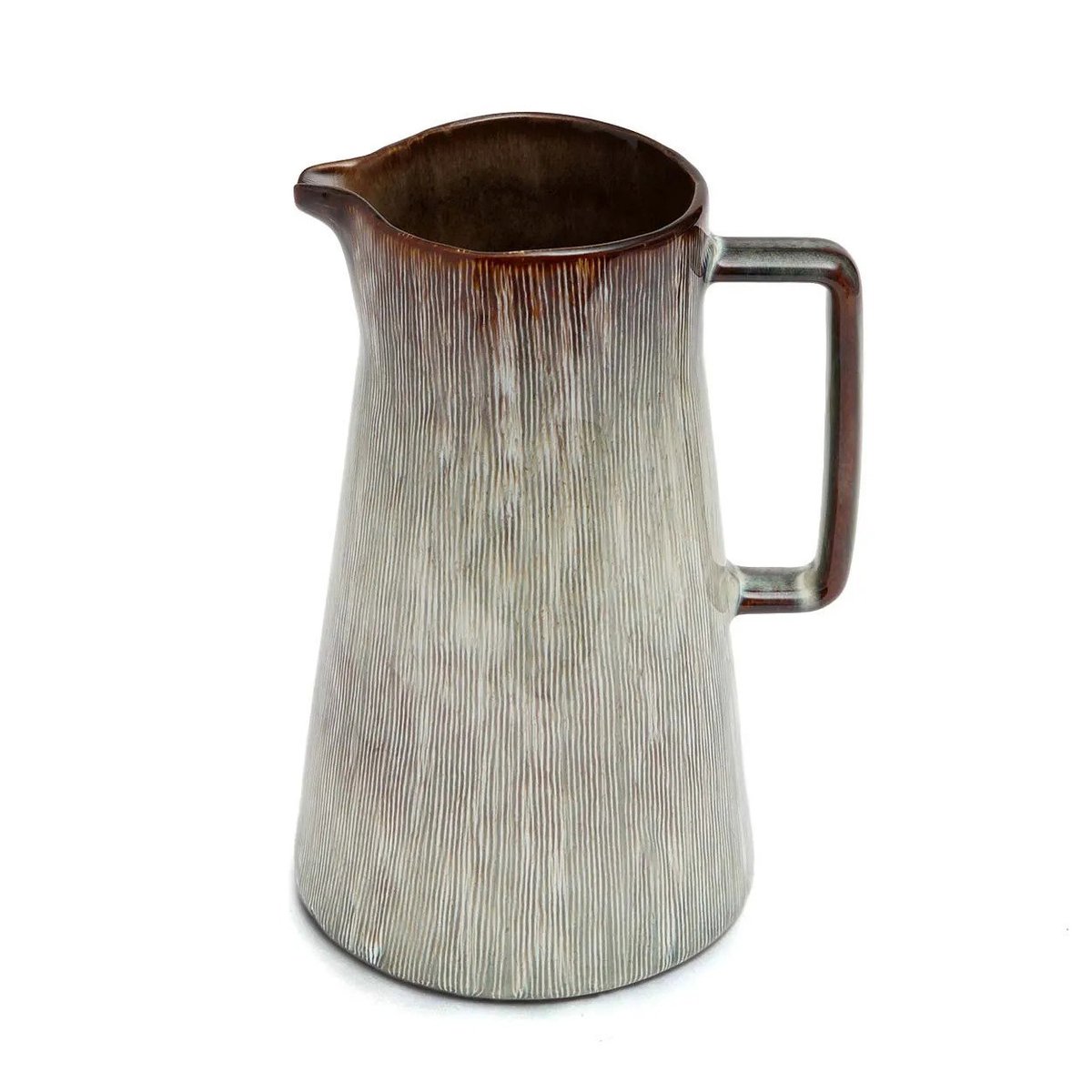 Pichet en grès cérame PENICHE taupe gris, BAZAR BIZAR