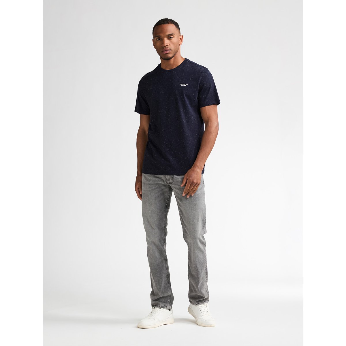 T-shirt chiné irving bleu royal navy, PETROL INDUSTRIES