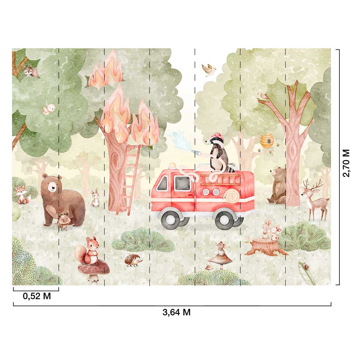 Papier peint animaux Les Sauveurs de la Forêt vert, HEXOA