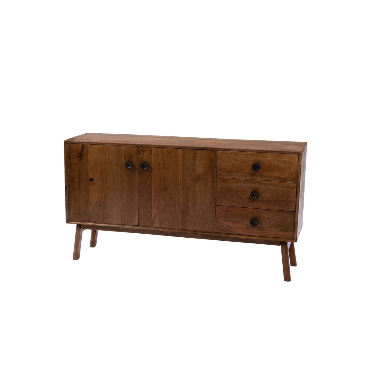 Buffet bas en manguier 2 portes 3 tiroirs L150 - GIL bois foncé, HELLIN, DEPUIS 1862