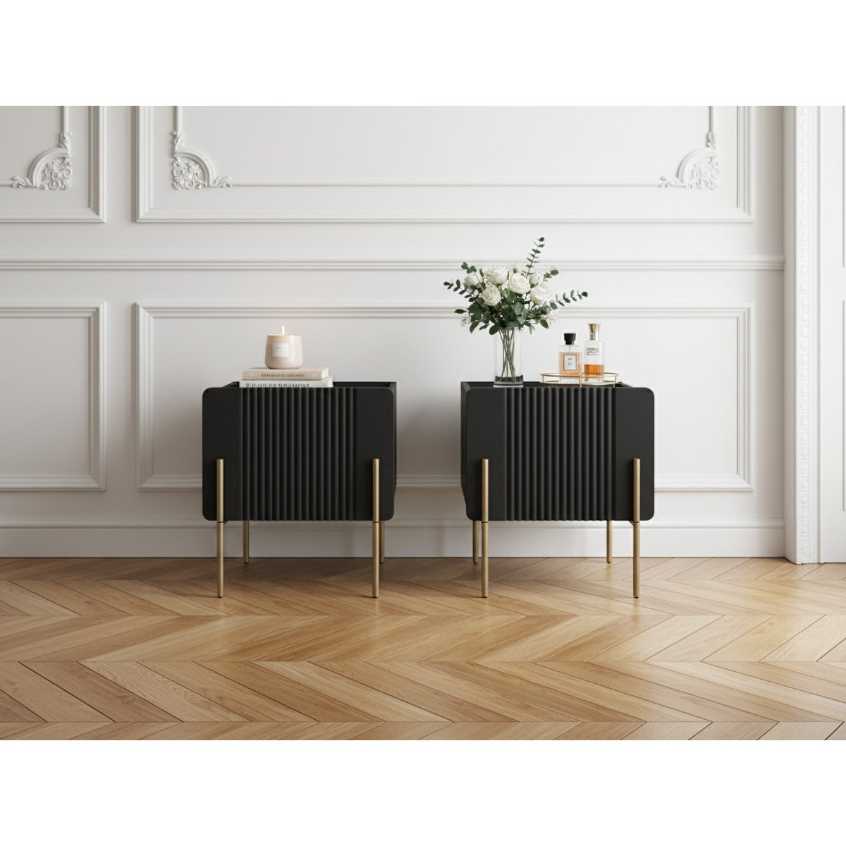 Table de chevet , MATHILDE noir, BOBOCHIC