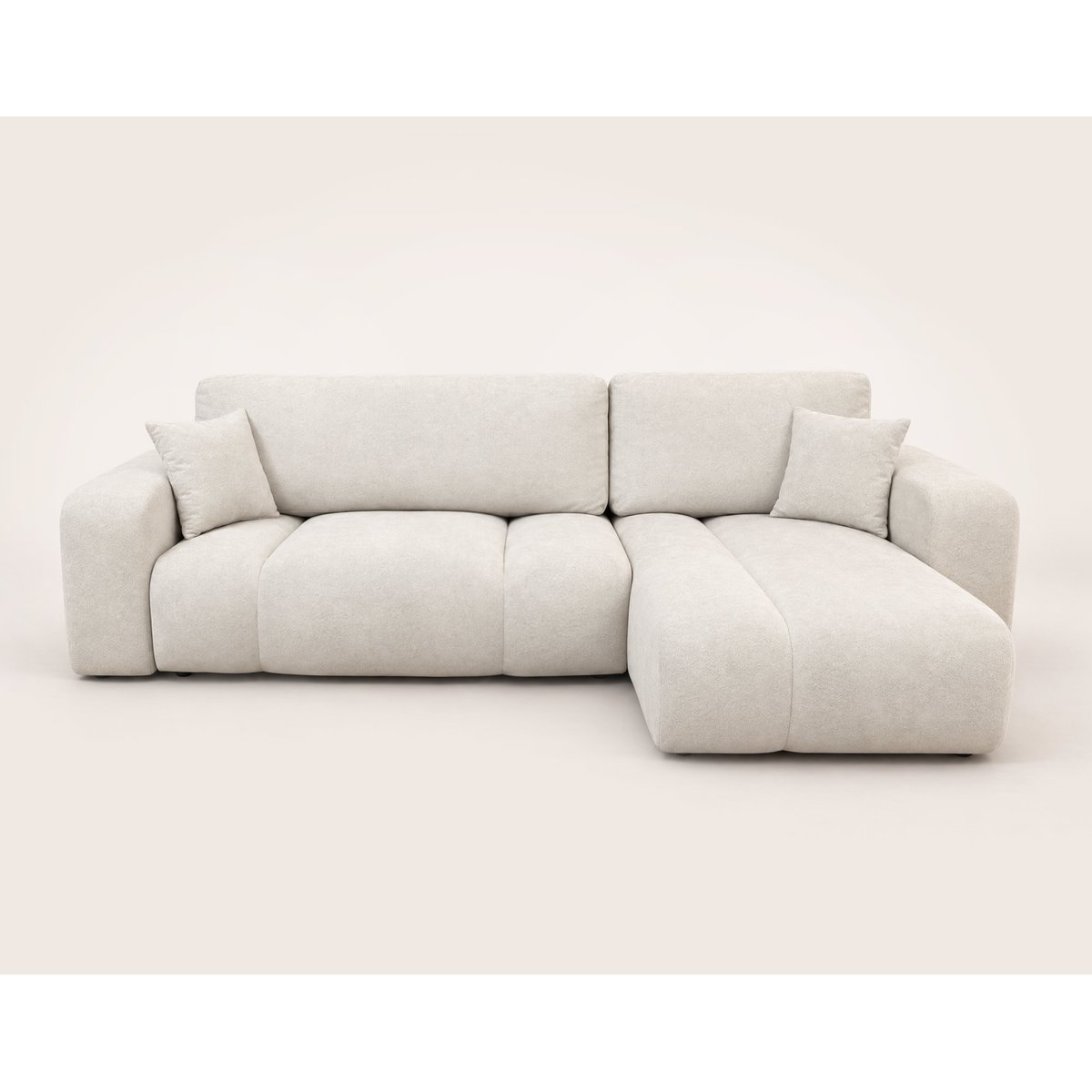 Canapé d'Angle Convertible en Tissu 4 places - MANON beige, BEST MOBILIER