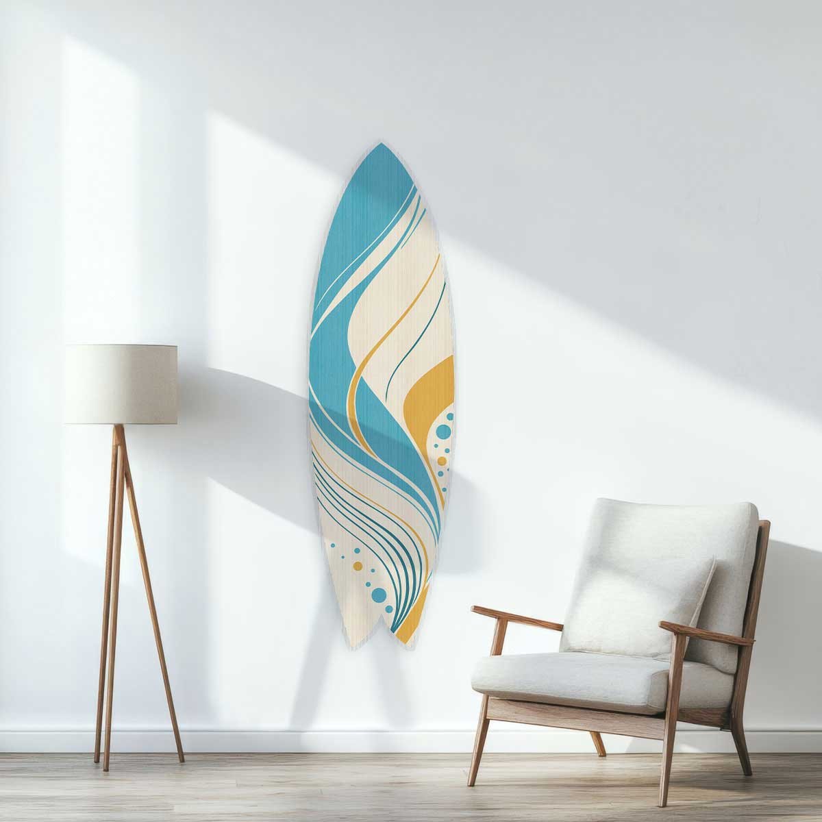 Planche de surf décorative Pastel waves tableau alu dibond, HEXOA