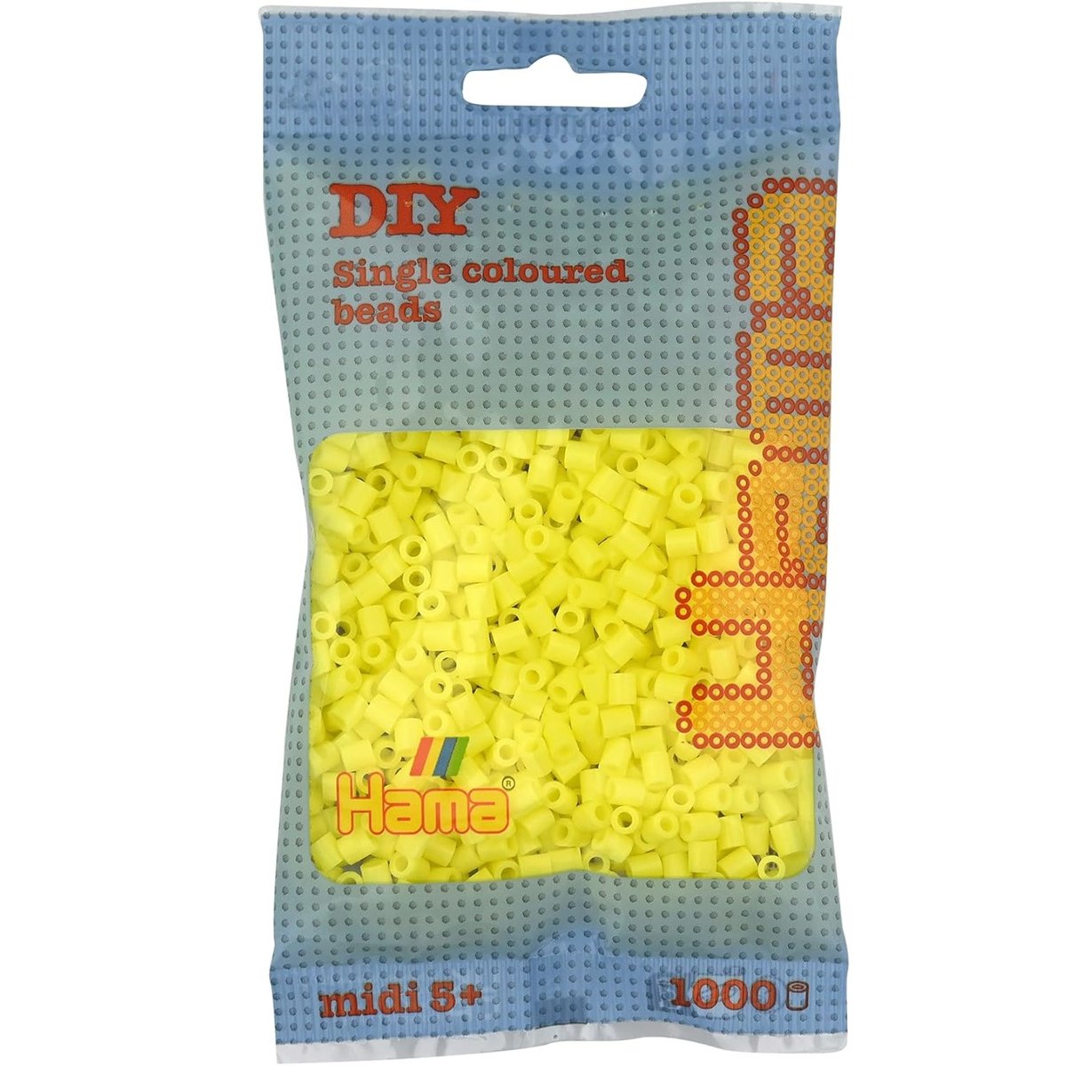 Sachet 1000 perles plastique jaune pastel, HAMA