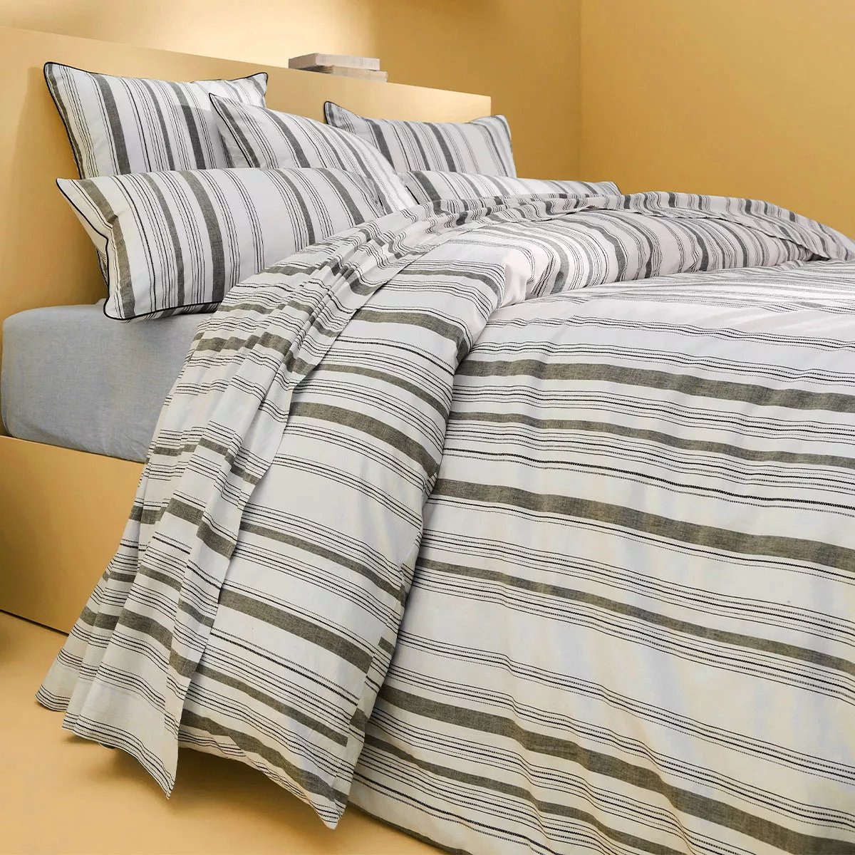 Lot h.couette +taies pur coton lavé PORTLAND granit, GARNIER THIEBAUT