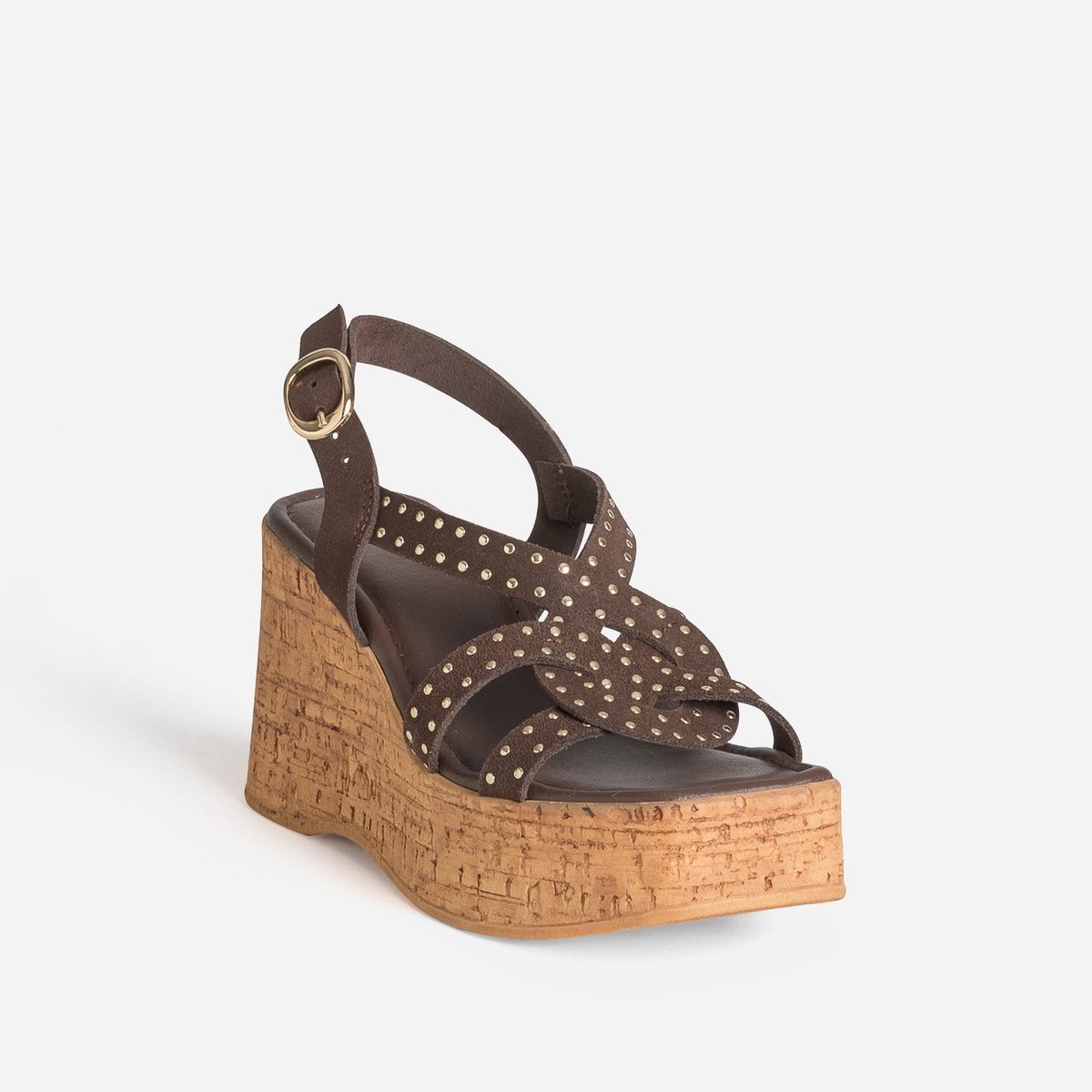 Sandale À Talon en cuir JEMINA chocolat, ERAM