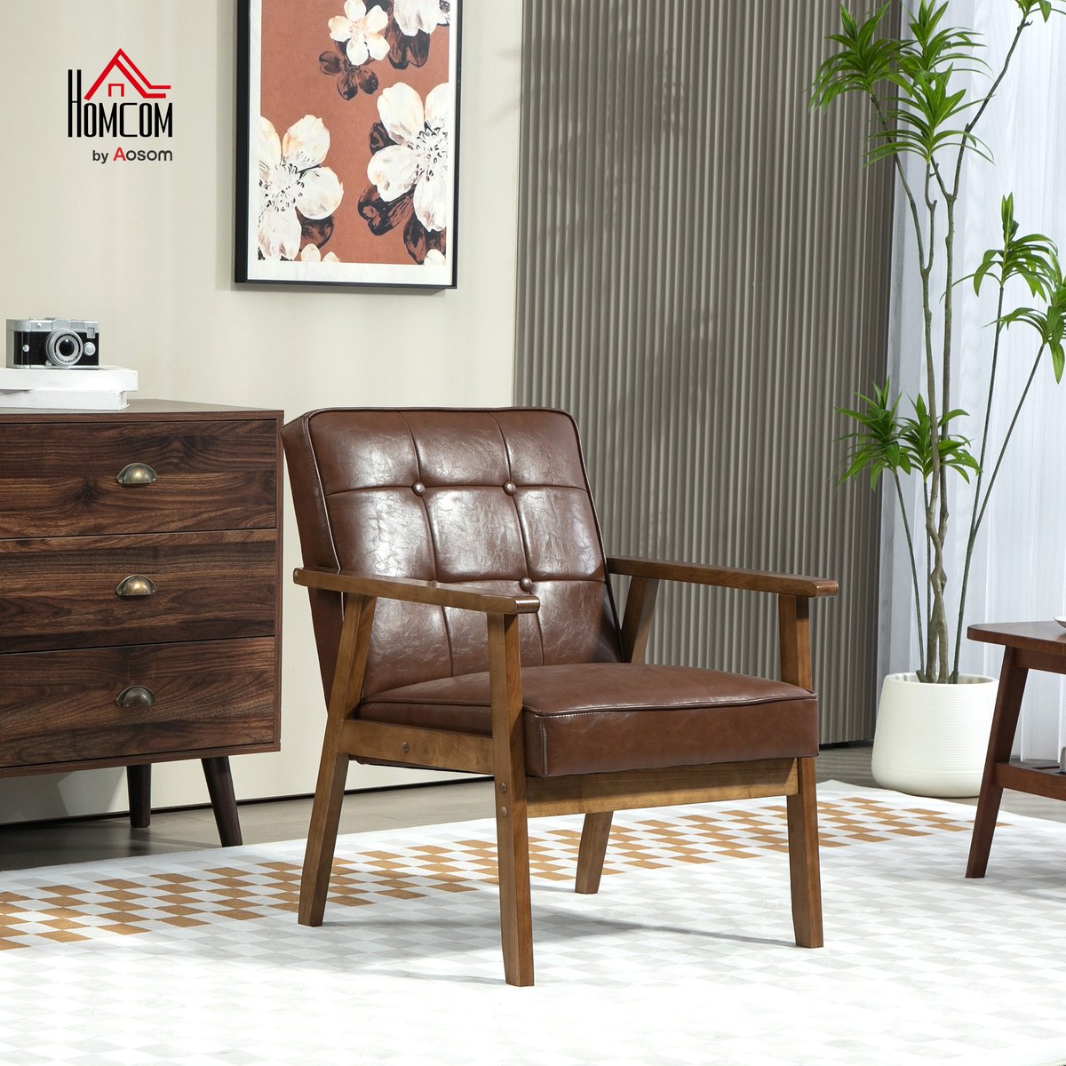 Accent Chair PU Marron marron, HOMCOM