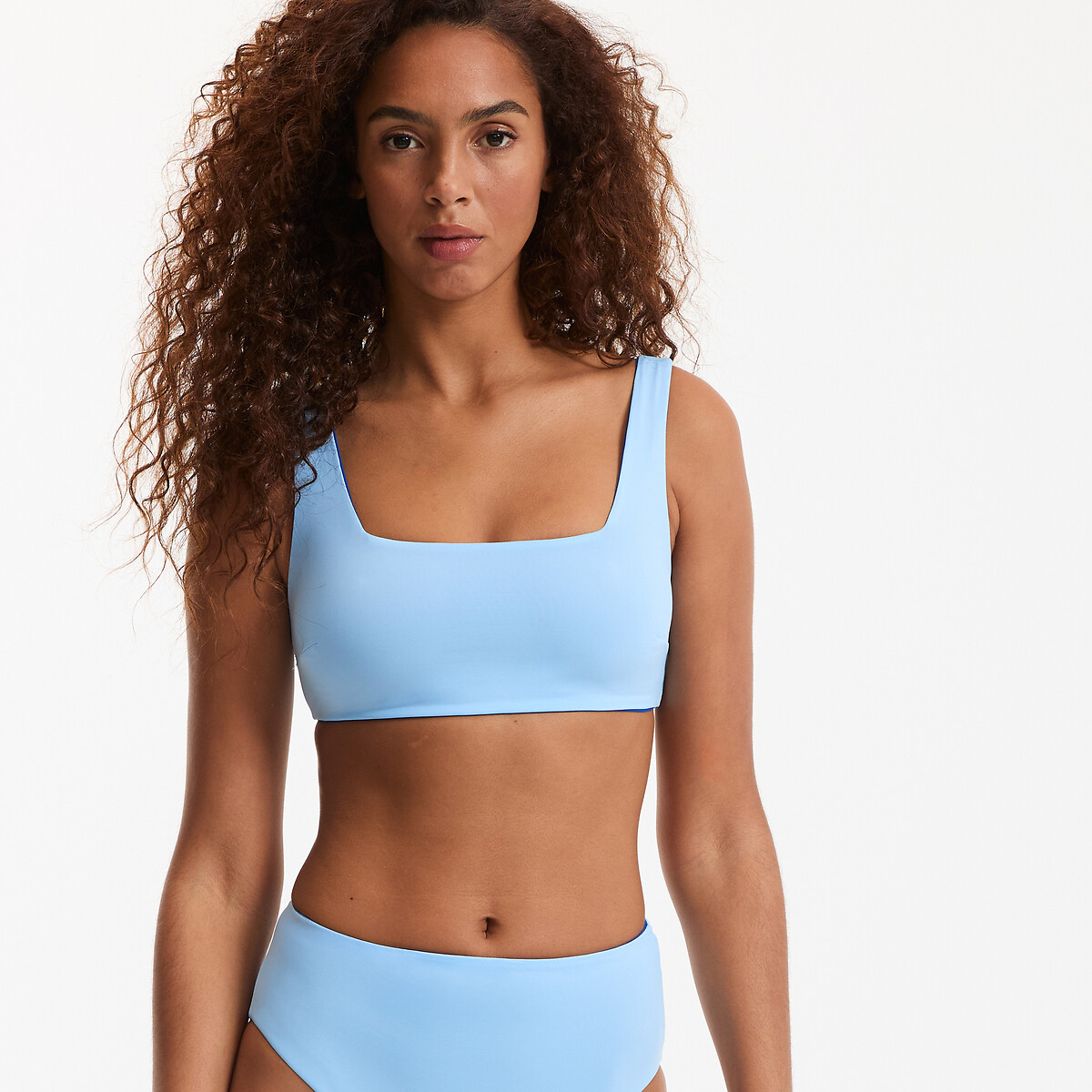 Haut de maillot de bain brassière réversible bleu, LA REDOUTE COLLECTIONS