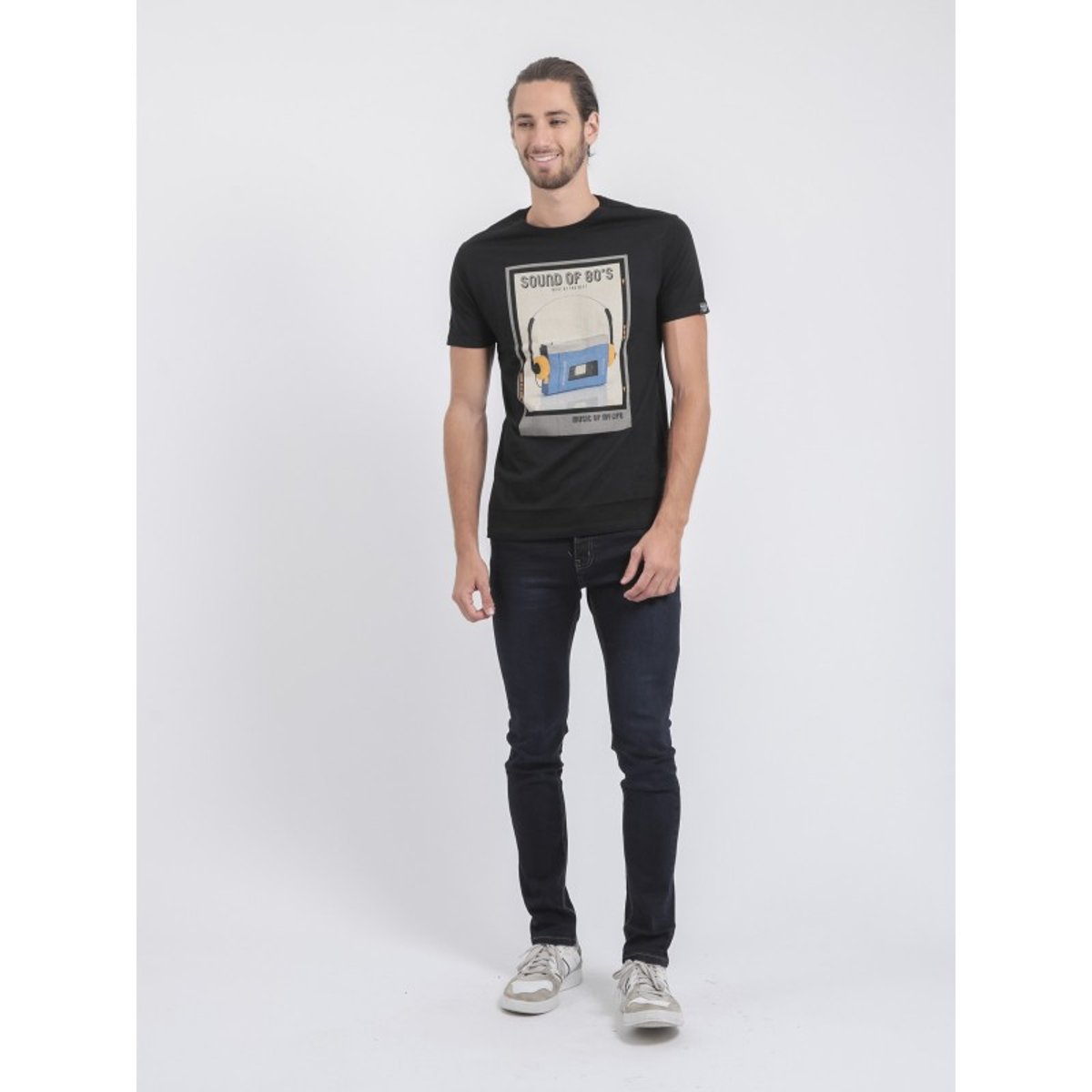 T-shirt Col Rond Pur Coton Jalsonic noir, RITCHIE
