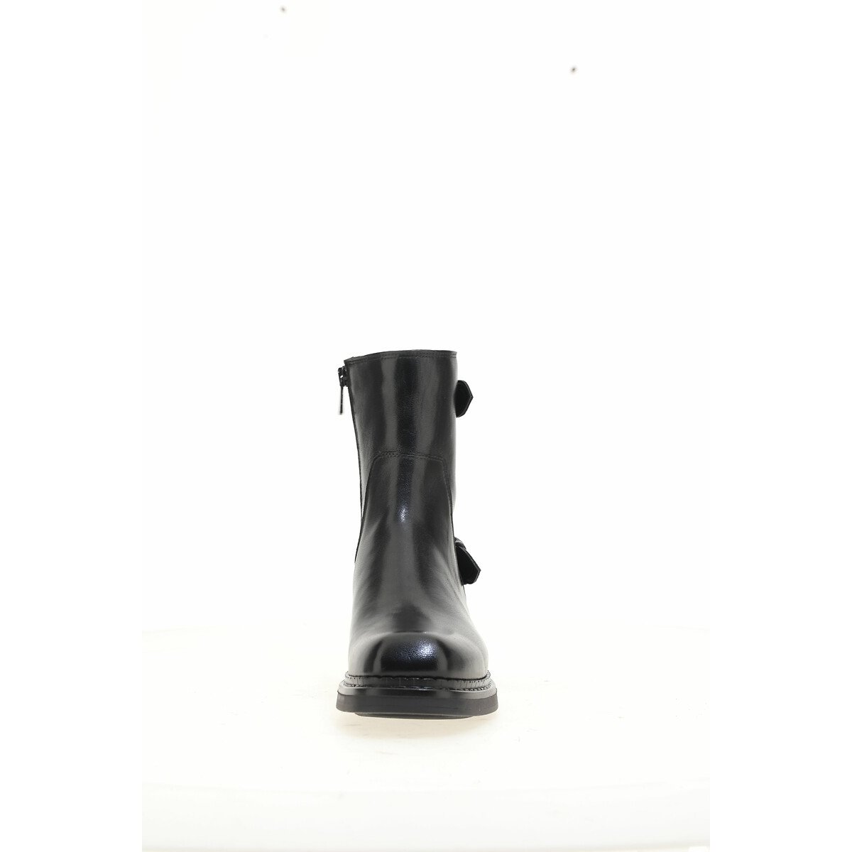 Leather Ankle Boots with Buckles black, MJUS