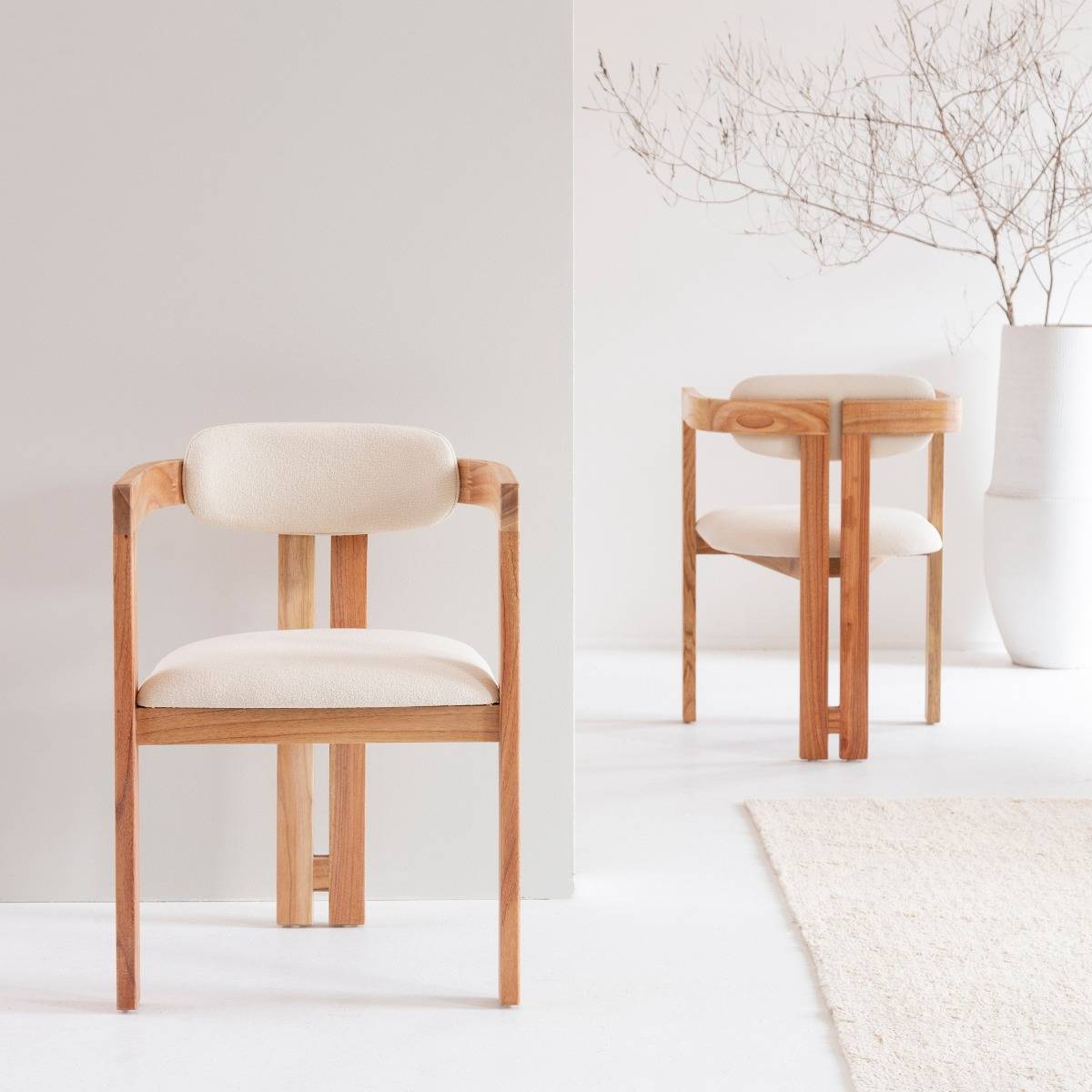 Lot de 2 chaises en bois de mindy SUZIE blanc, MADE IN MEUBLES 