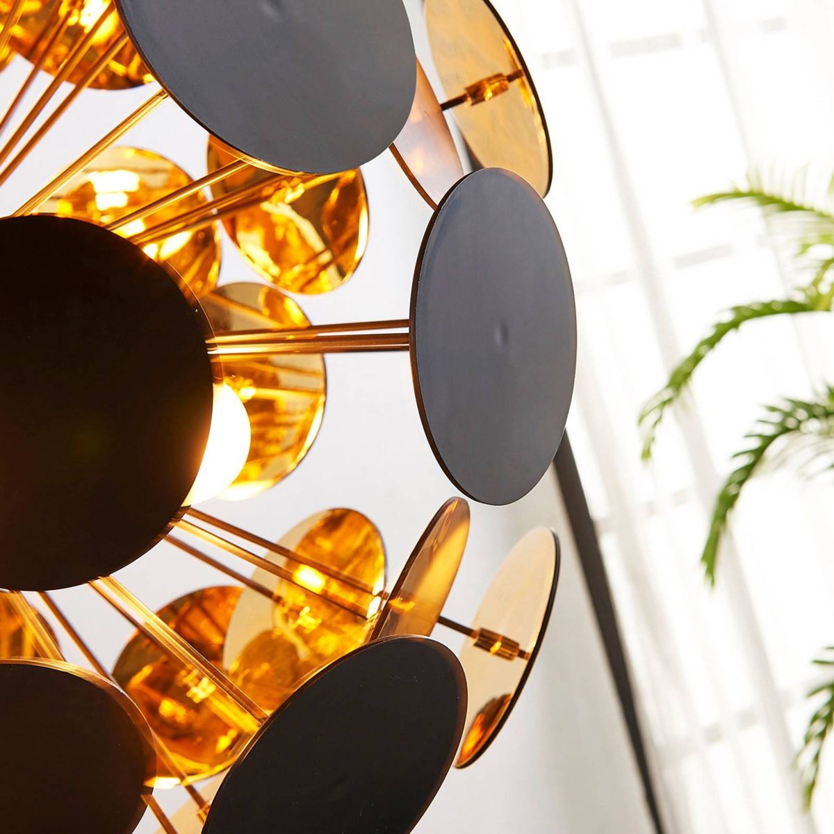 Suspension  moderne, Kinan noir, or, LINDBY