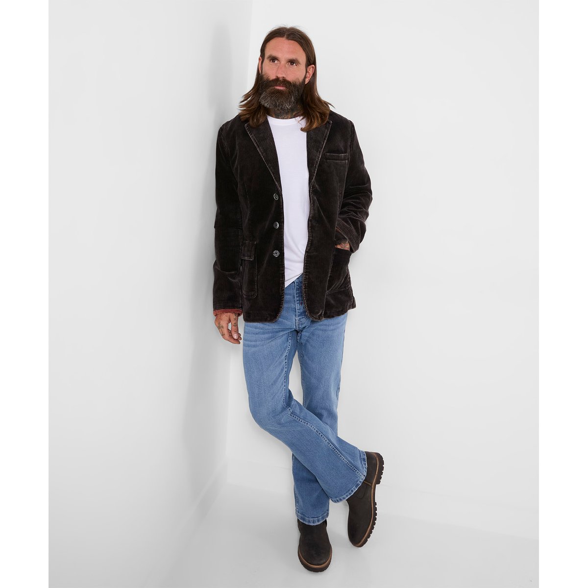 Fabuleux Blazer en Velours Côtelé Délavé rouge, JOE BROWNS