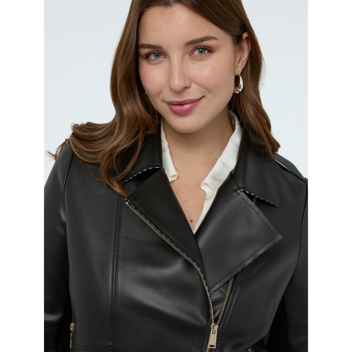 Veste biker avec détails à rayures noir, FIORELLA RUBINO