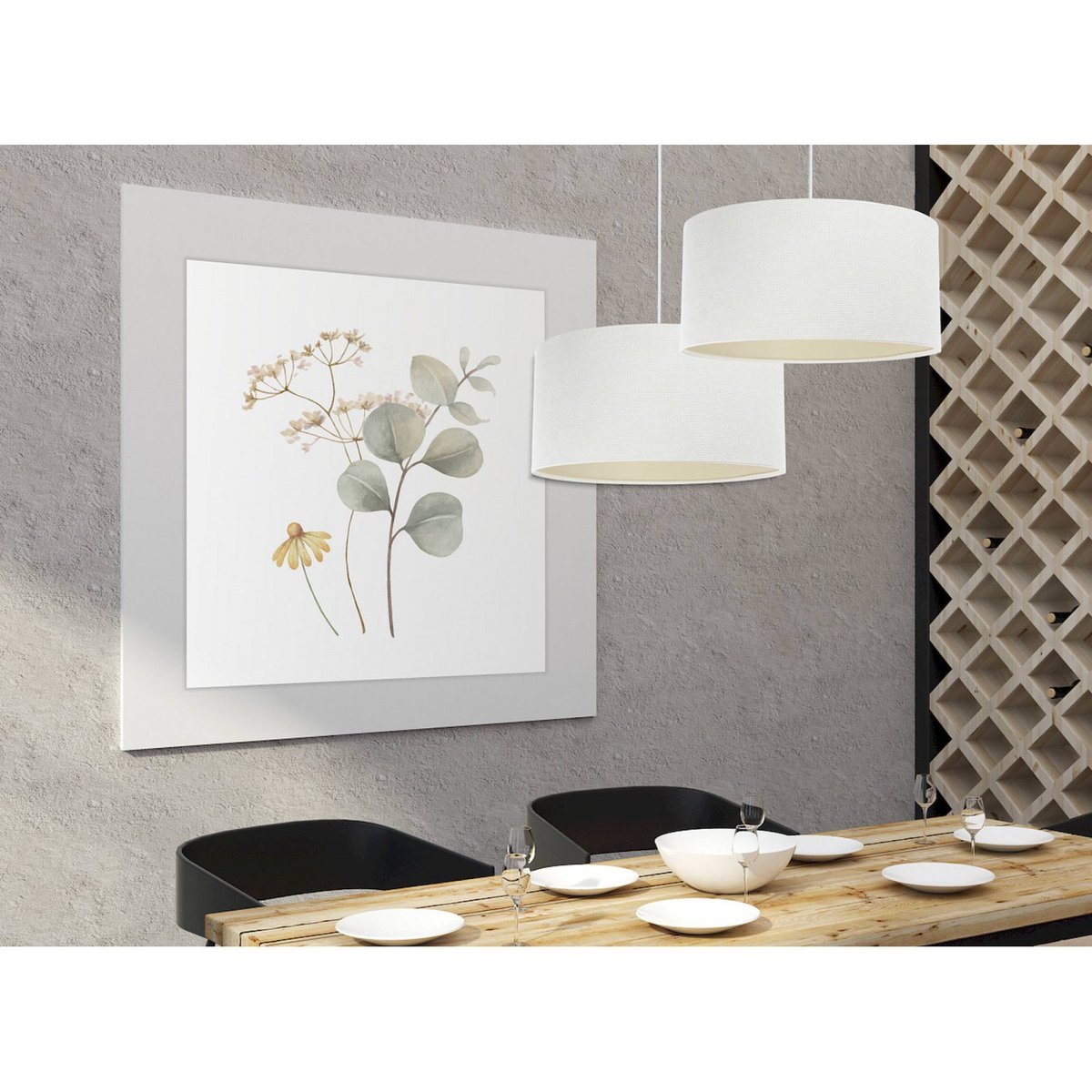 Suspension en tissu, GLAMOUR abat-jour velours structurel blanc intérieur crème, BPS KONCEPT