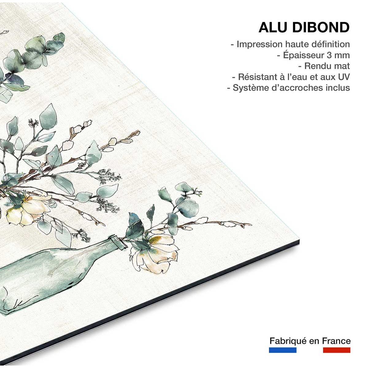 Tableau fleurs Boutures d'été tableau alu dibond, HEXOA