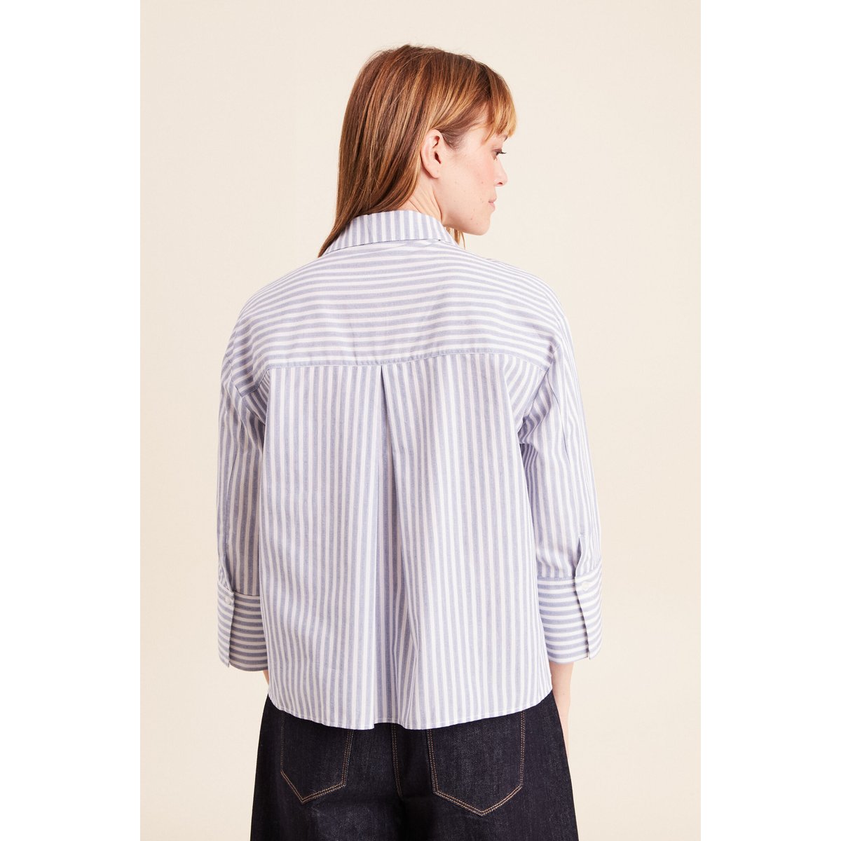 Chemise manches 3/4 bleu, BREAL