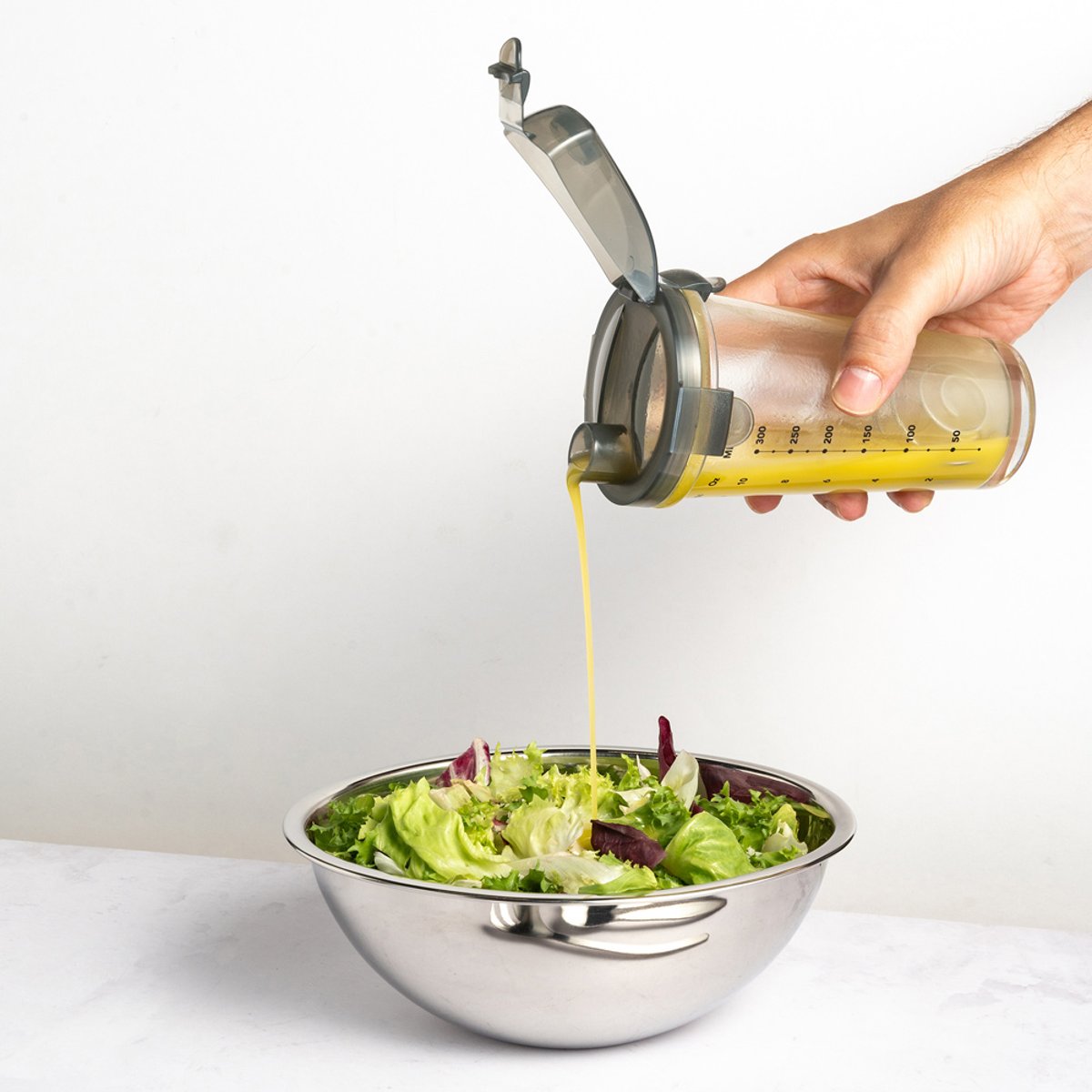 Shaker à vinaigrette en verre couleur unique, IPAC