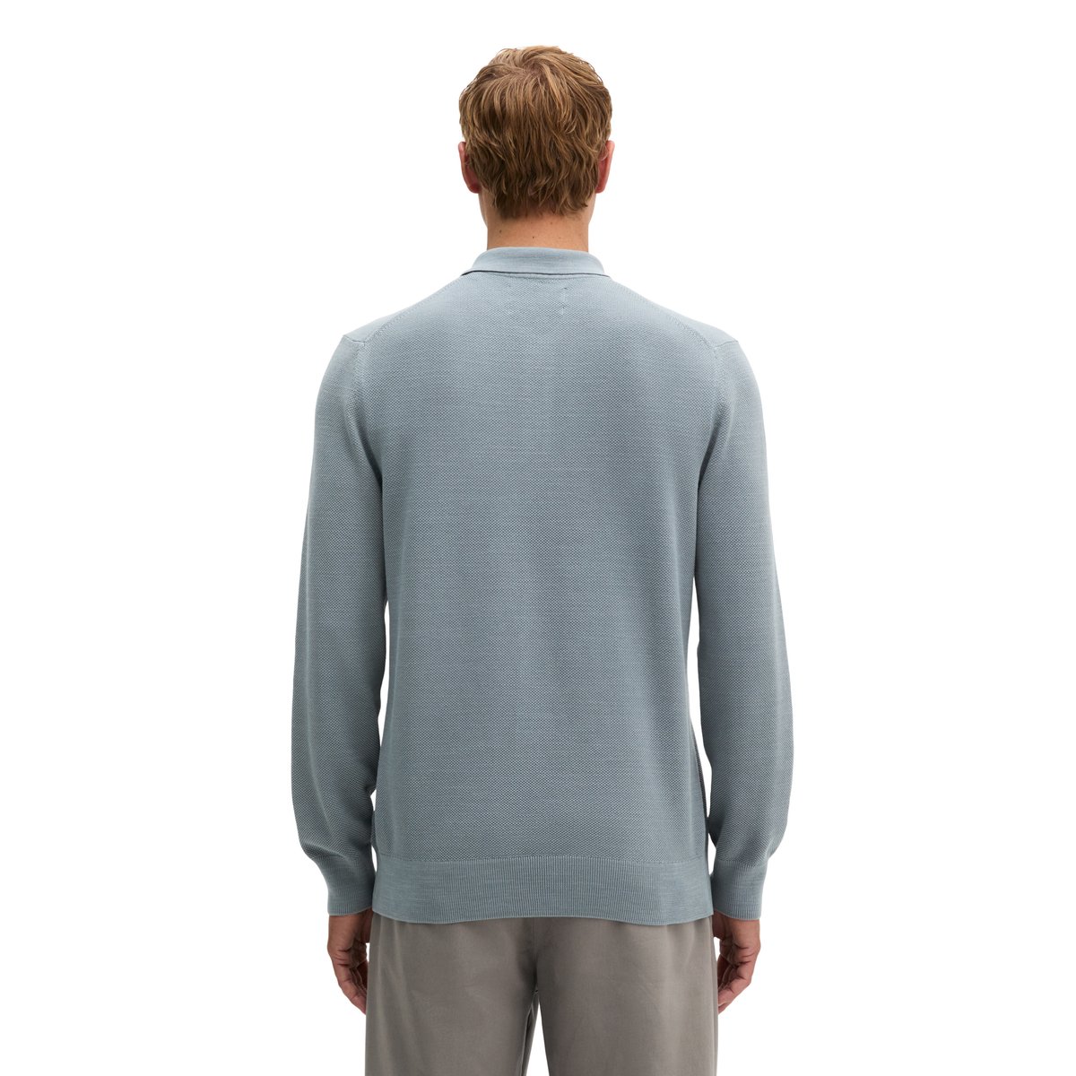 Polo en maille, coupe classique en pur coton biologique gris, MARC O'POLO