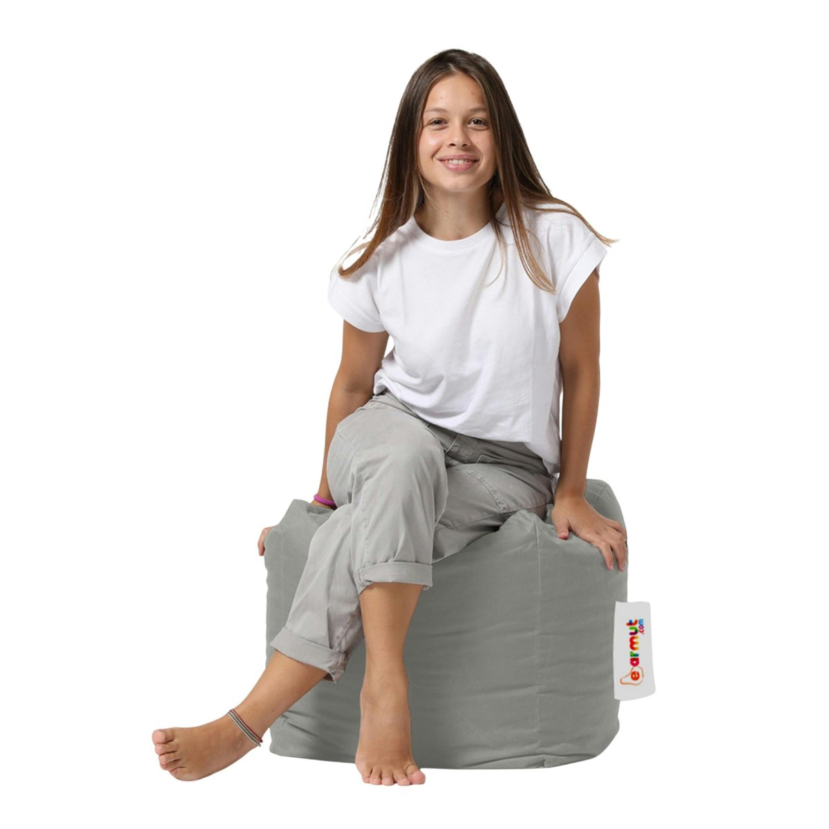 Pouf cube d'extérieur imperméable ARTA gris, PIER IMPORT