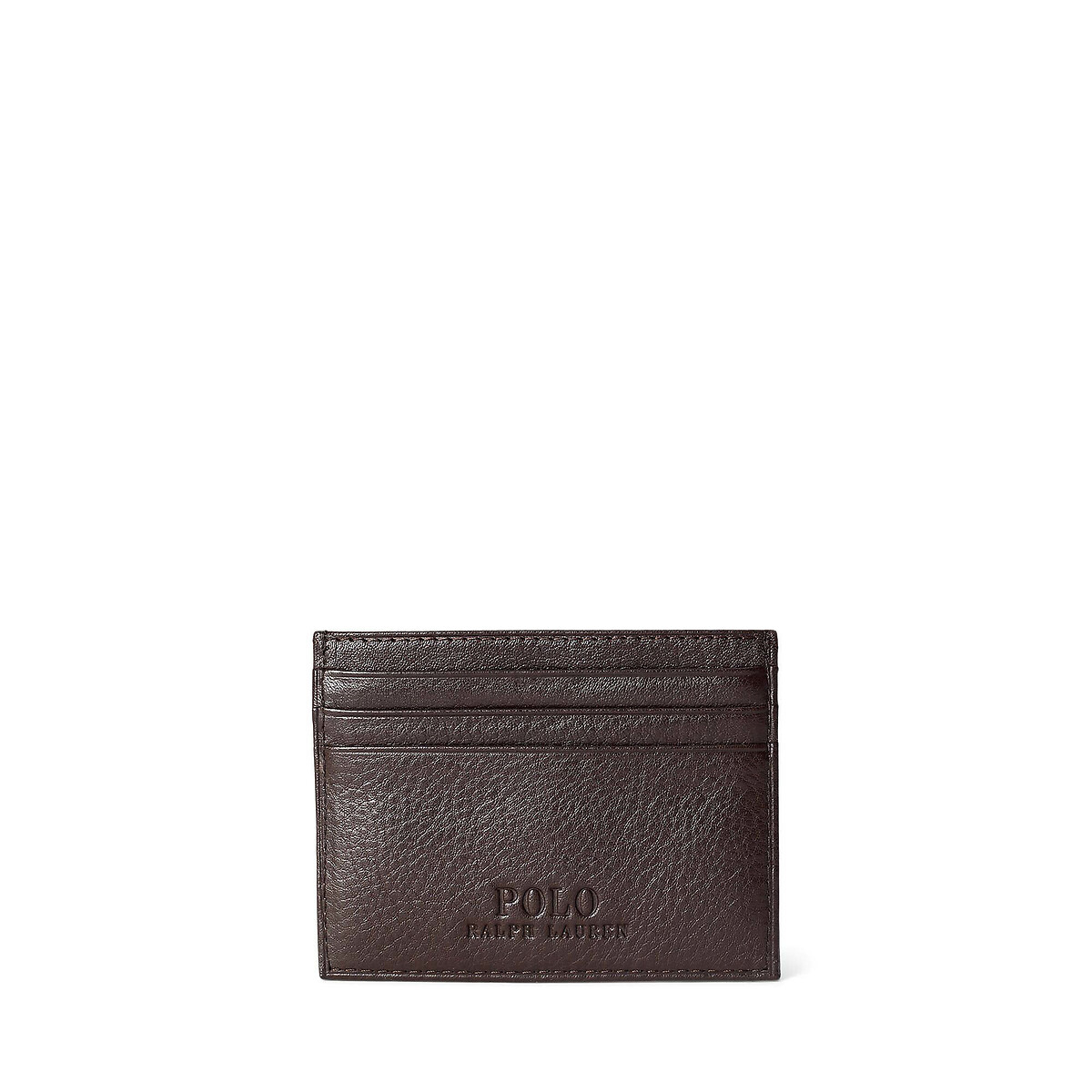Porta-cartões em pele Chagrin castanho, POLO RALPH LAUREN