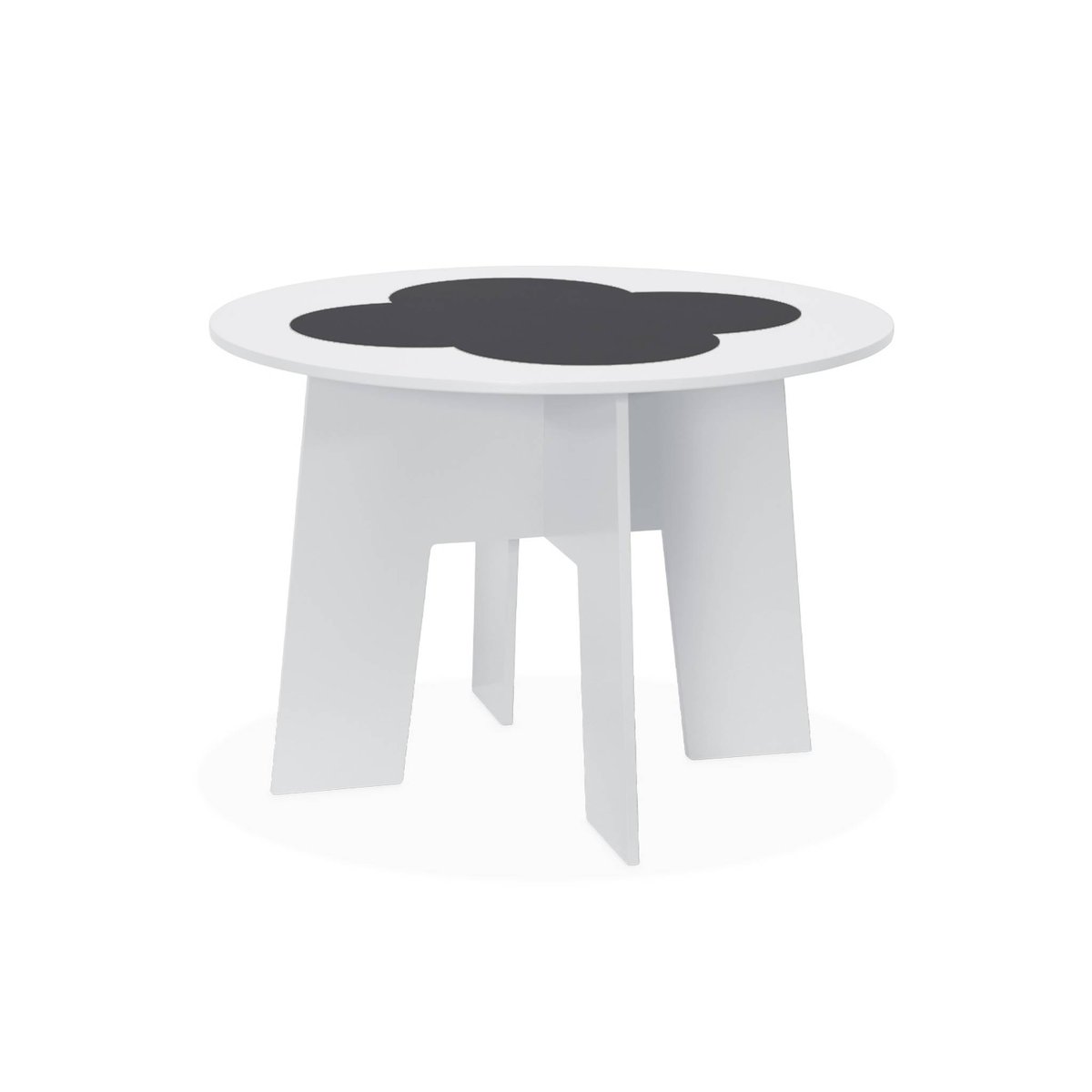 Table effet ardoise pour enfant 4 chaises avec rangement NEPHOS blanc, SWEEEK