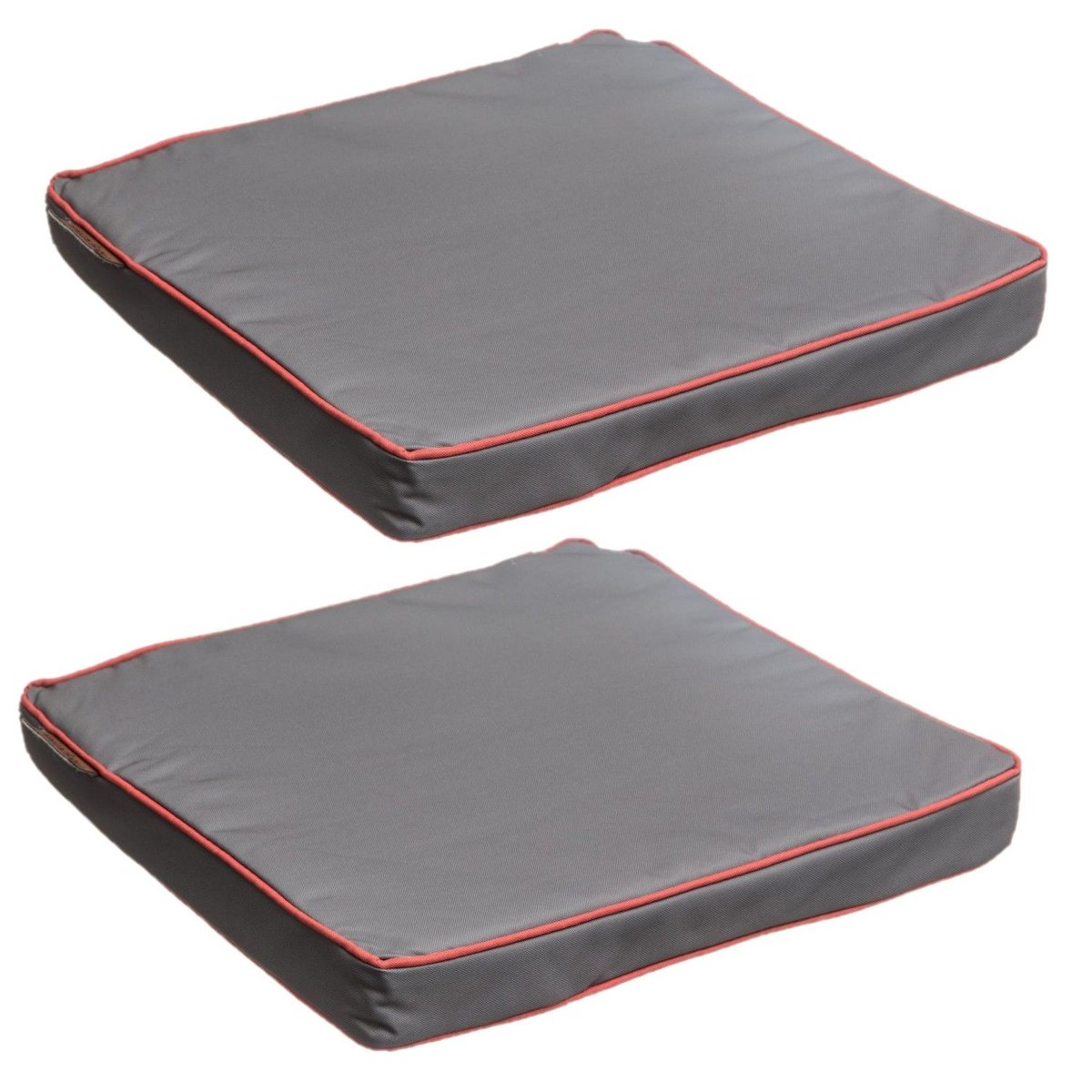 Lot de 2 galettes de chaises avec bande aggripante gris, TOILINUX