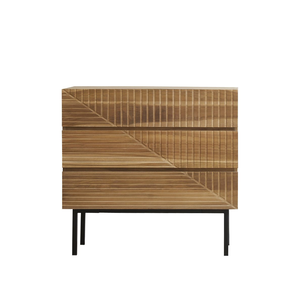 Commode en bois de teck 95 cm 3 tiroirs PORTLAND naturel, BERAH GETAH