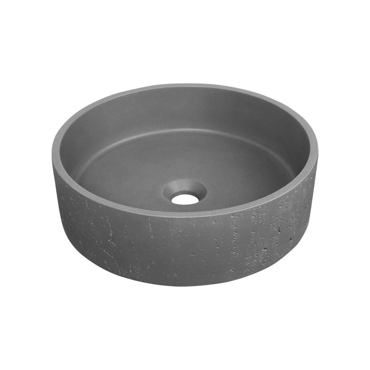 Vasque à poser ronde en béton travertin SANDY gris, MOB IN