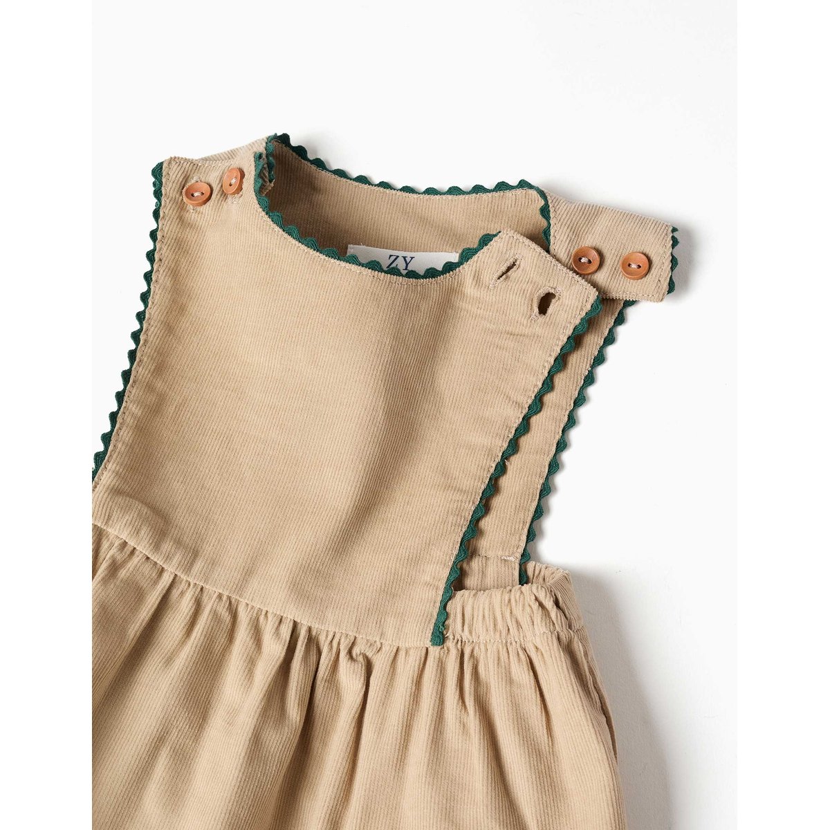 Robe salopette en velours côtelé avec poches beige clair, ZIPPY