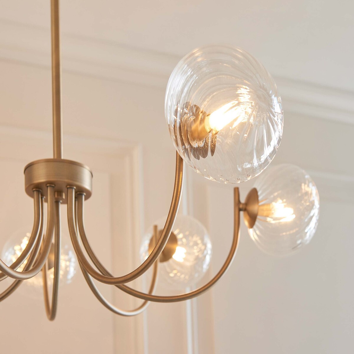 Harville 7-Light Dome Glass Pendant Light aged brass, ÉDITÉ
