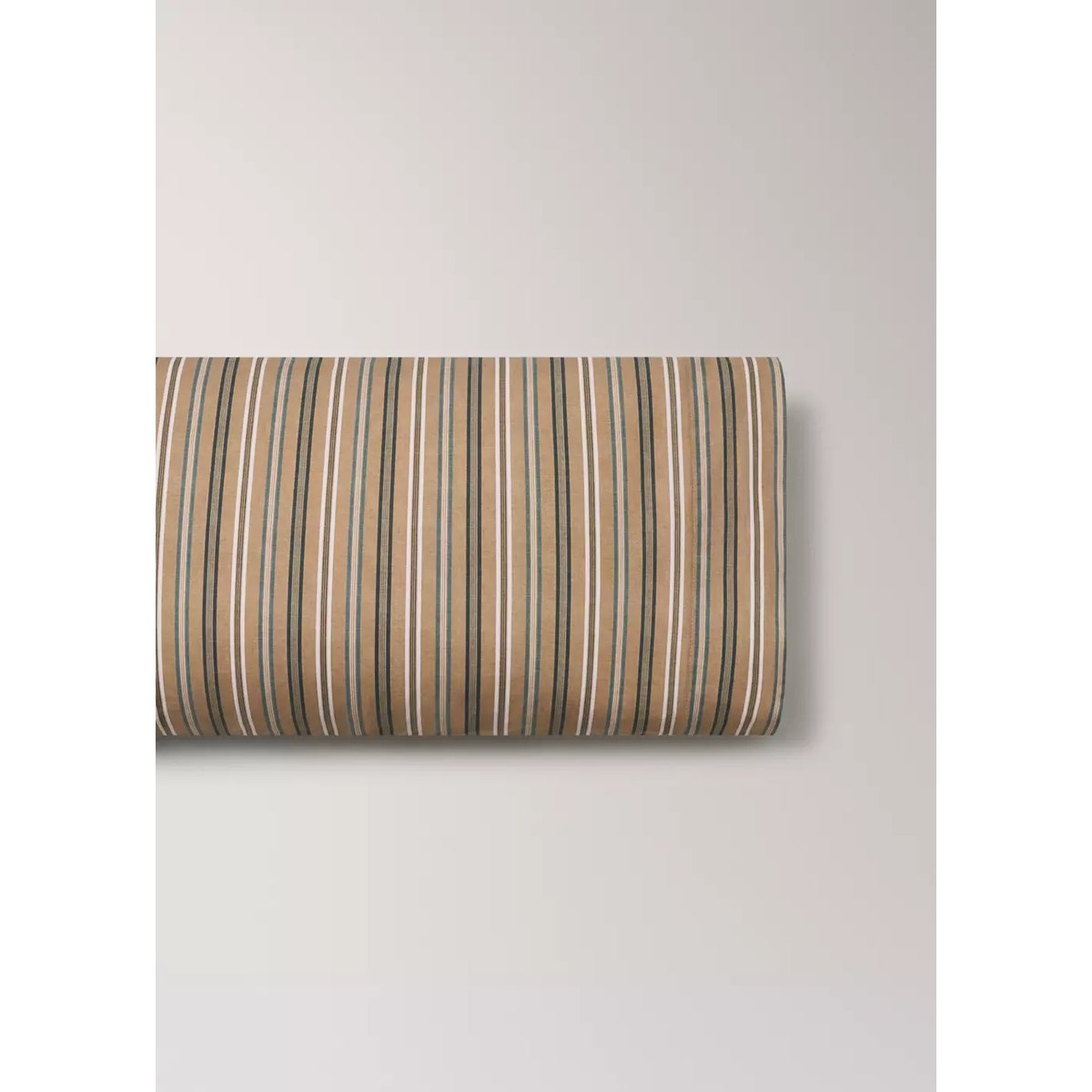 Taie d'oreiller en percale de coton à rayures multicolores 45x110 cm tabac, MANGO HOME