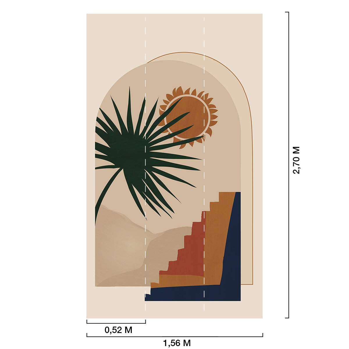 Papier peint, bohemian stairs terracotta, HEXOA
