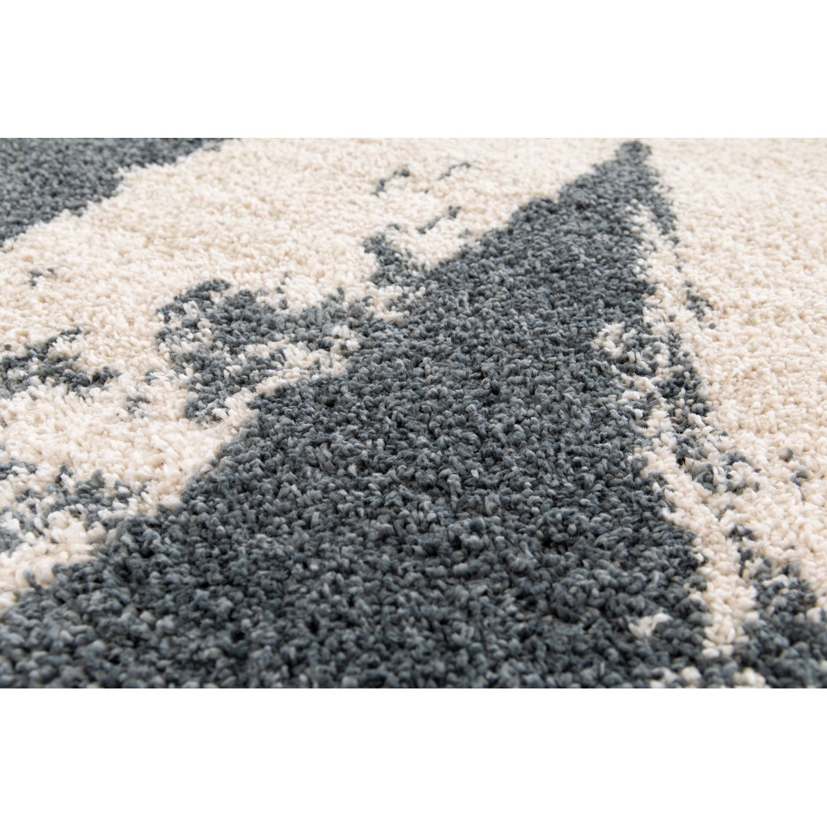 Tapis shaggy épais et confortable FUSAIN gris minéral, AFK LIVING