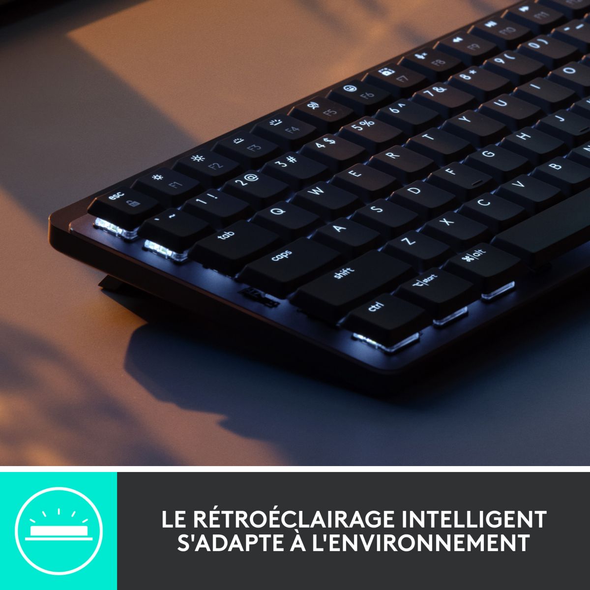 Clavier sans fil MX Mechanical Mini Rétroéclairé gris, LOGITECH
