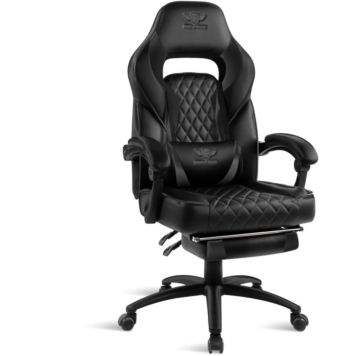 Chaise gaming MUSTANG SERIES - BLACK couleur unique, SPIRIT OF GAMER