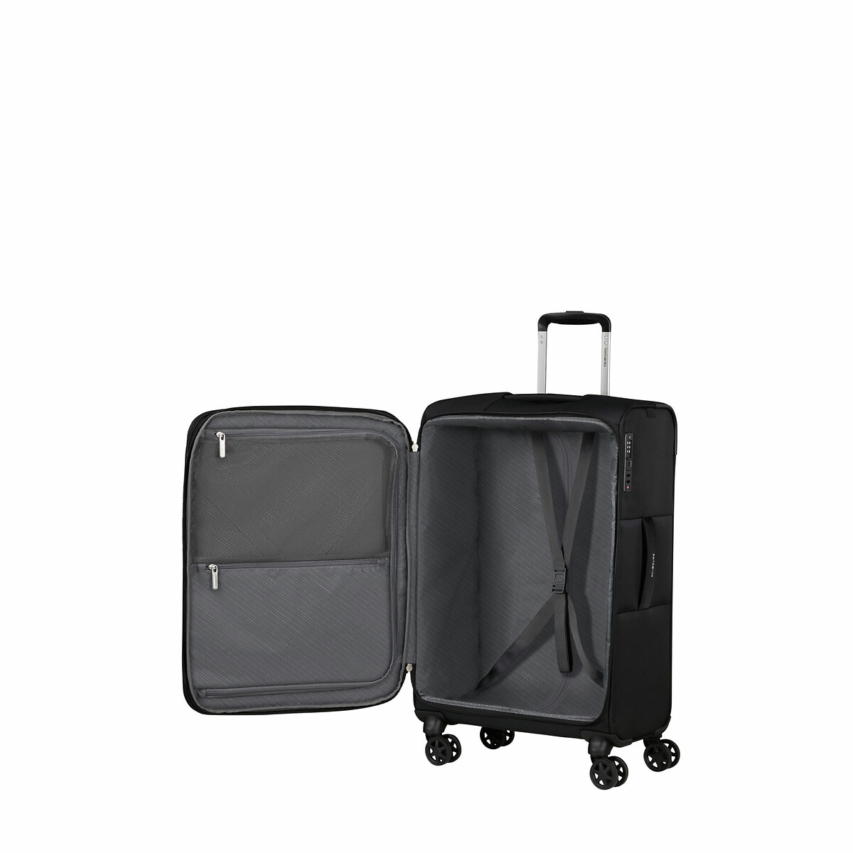 Mala de Viagem Média Base Breeze, 4 Rodas, Expansível 68L, Samsonite preto , SAMSONITE