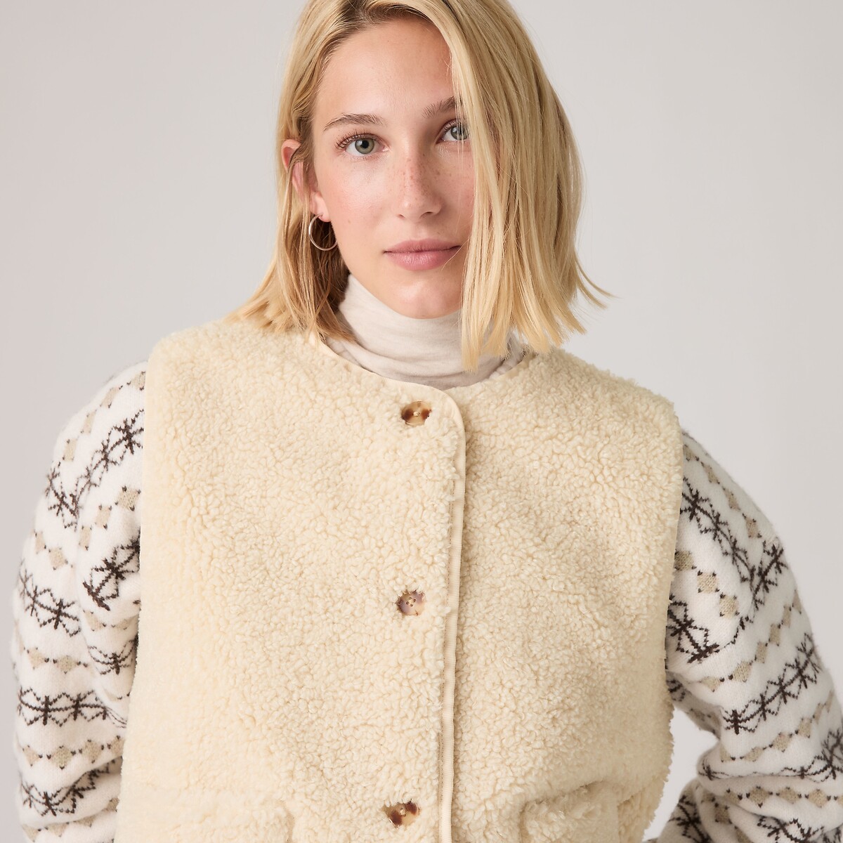Veste sans manches sherpa ecru, LEVI'S