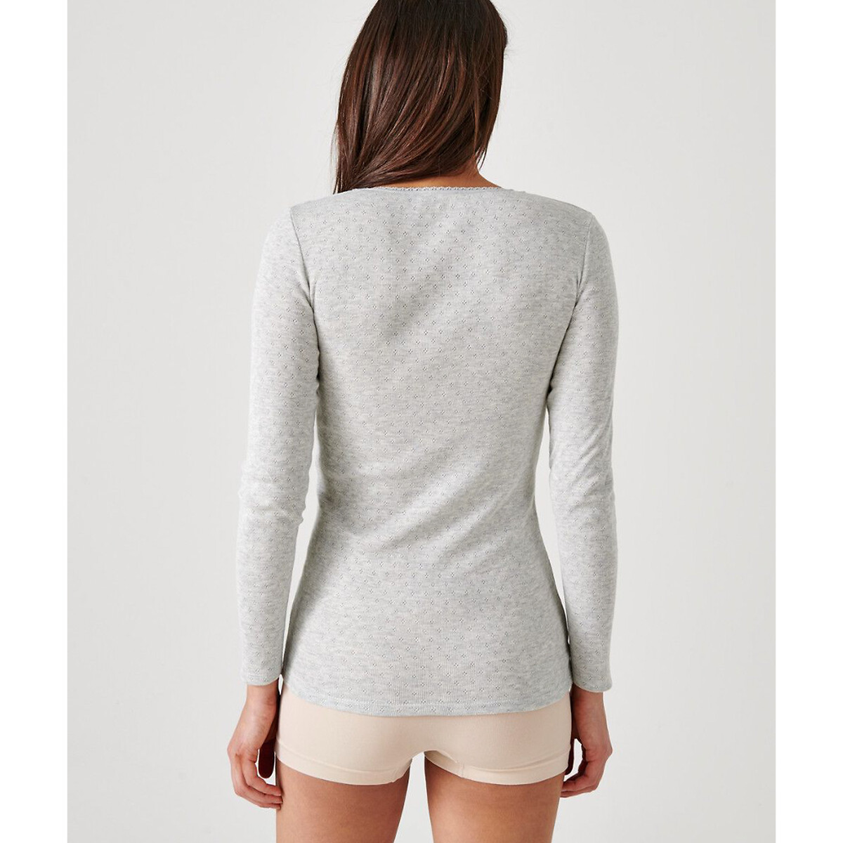Camisola de mangas compridas Thermolactyl, grau 4 cinzento mesclado, DAMART