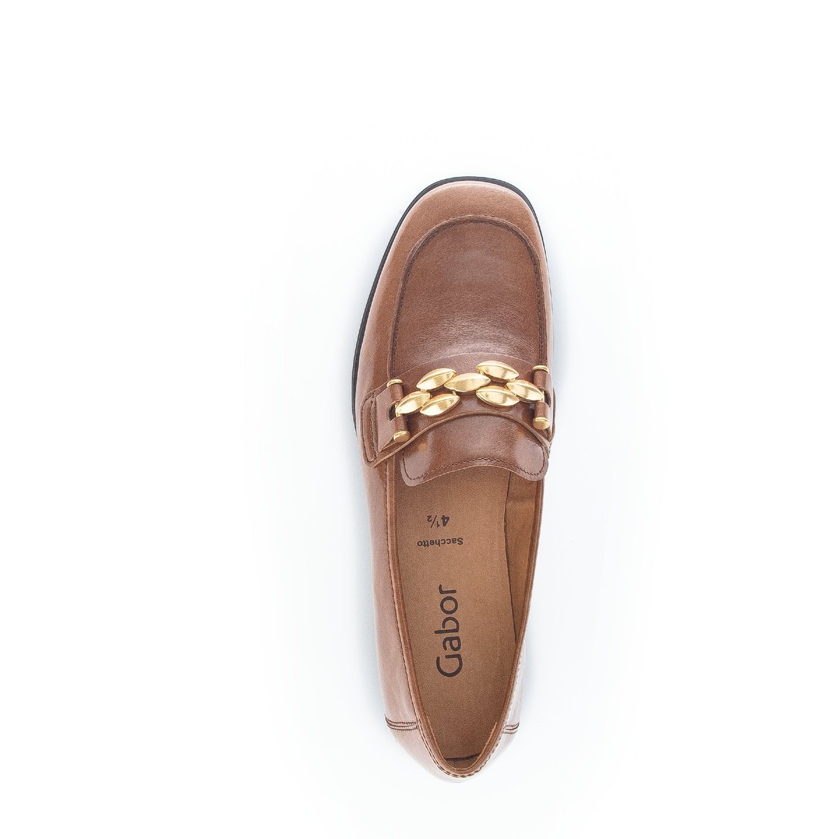 Mocassins en cuir à talon décroché cognac, GABOR