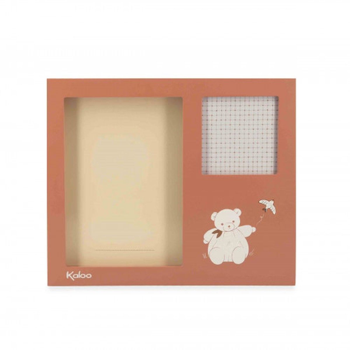 Cadre à souvenirs Photo et empreinte enfant Terracotta couleur unique, KALOO