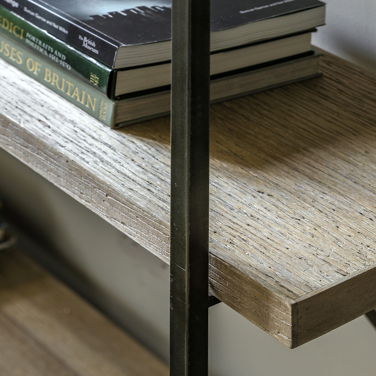 Oakley Rustic Industrial Display Shelving Unit light wood, SO'HOME